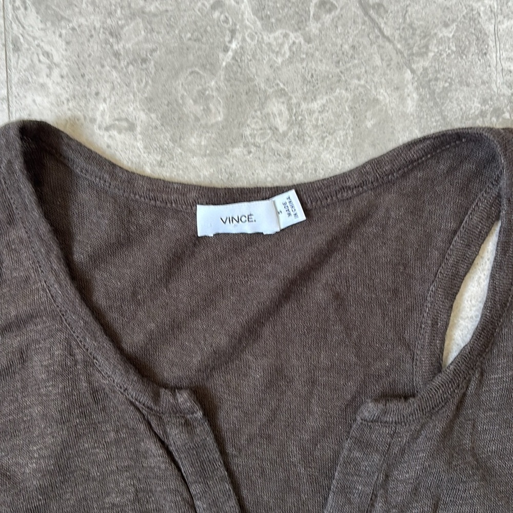 Vince Brown Cut Out Sleeveless Tank Top​ - Picture 3 of 4